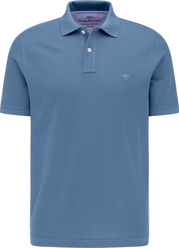 Fynch Hatton - 10001700 - Korte Mouw Poloshirt - Blauw - Katoen