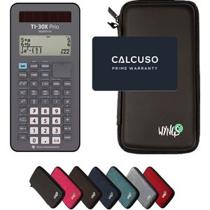 TI-30X Prio MathPrint inclusief een WYNGS beschermhoes in zwart en uitgebreide garantie van CALCUSO
