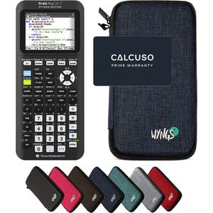 TI-84 Plus Ce -T Python Edition incl. WYNGS Beschermhoes Blauw - Grafische Rekenmachine - Basis Pakket