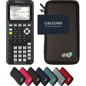 CALCUSO - TI 84 Plus CE-T Python Edition - Grafische Rekenmachine - Zwart - Inclusief Beschermhoes van WYNGS