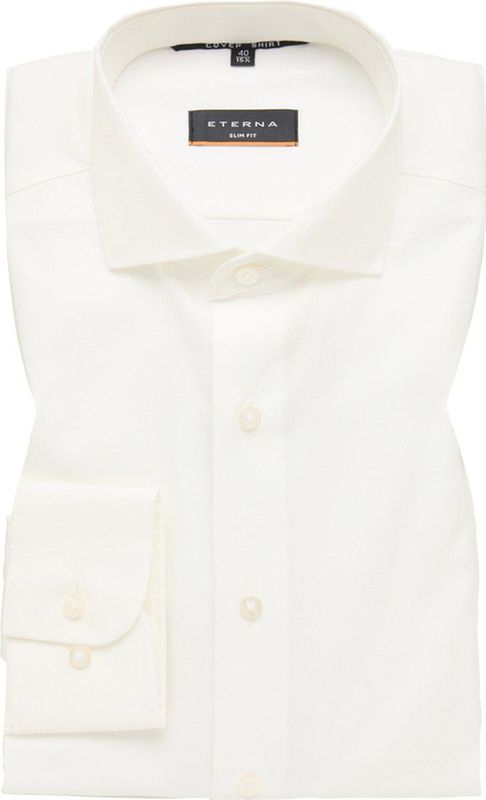 ETERNA - Slim Fit Overhemd - Ecru - 100% Katoen - Strijkvrij