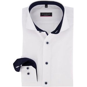 ETERNA - Modern Fit Overhemd - Wit - 100% Katoen - Strijkvrij