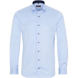 ETERNA - Slim Fit Overhemd - Lichtblauw - Katoen - Lange Mouwen