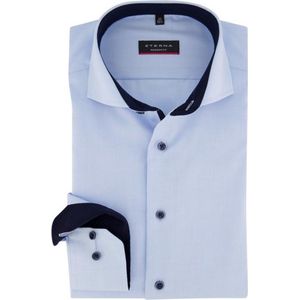 ETERNA - Modern Fit - Overhemd - Lichtblauw - 100% Katoen - Strijkvrij