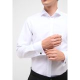 ETERNA - Slim Fit - Overhemd - Wit - Dubbele Manchet - Strijkvrij