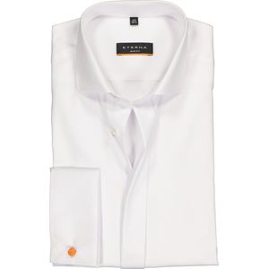 ETERNA slim fit smoking overhemd dubbele manchet niet doorschijnend twill heren overhemd wit Strijkvrij Boord