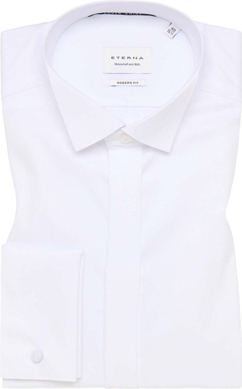 ETERNA - Modern Fit - Overhemd - Wit - Strijkvrij - Boordmaat: 40