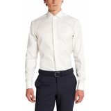 Eterna - Slim Fit Overhemd - Blauw - Twill - Lange Mouwen