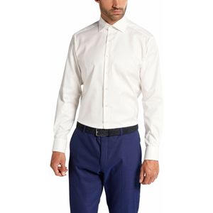 ETERNA - Modern Fit Overhemd - Ecru - Twill - Korte Mouwen