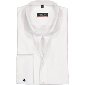 ETERNA - Modern Fit Overhemd - Wit - Niet Doorschijnend Twill - Strijkvrij