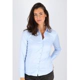 ETERNA - Blouse - Lichtblauw - Korte Mouwen - Slim Fit