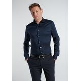 ETERNA - Slim Fit Overhemd - Blauw - Lyocell - Strijkvriendelijk