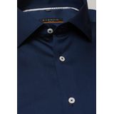 ETERNA - Slim Fit Overhemd - Blauw - Lyocell - Strijkvriendelijk