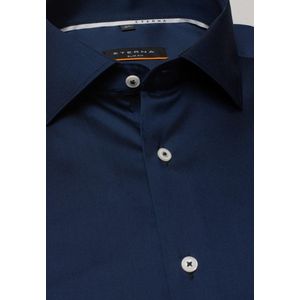 ETERNA - Slim Fit Overhemd - Blauw - Lyocell - Strijkvriendelijk