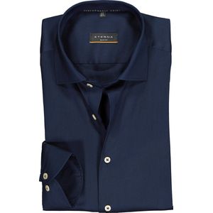 ETERNA - Slim Fit Overhemd - Blauw - Lyocell - Strijkvriendelijk