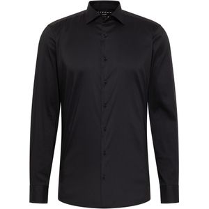ETERNA slim fit performance overhemd - superstretch lyocell - zwart - Strijkvriendelijk - Boordmaat: 42