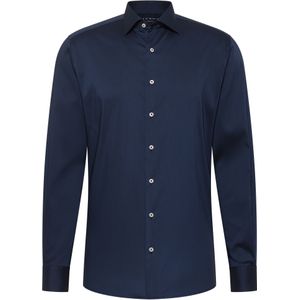 ETERNA - Modern Fit Overhemd - Donkerblauw - Lyocell - Strijkvriendelijk