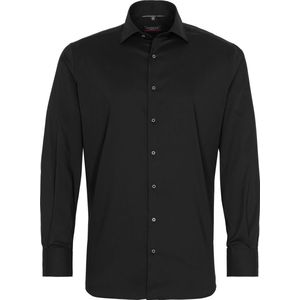 ETERNA - Modern Fit Overhemd - Zwart - Lyocell - Strijkvriendelijk