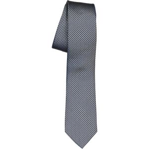 ETERNA smalle stropdas, donkerblauw met beige structuur -  Maat: One size