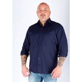 ETERNA - Blauw Effen Overhemd - 100% Katoen - Kent Kraag - Lange Mouwen