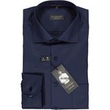 ETERNA - Blauw Effen Overhemd - 100% Katoen - Kent Kraag - Lange Mouwen