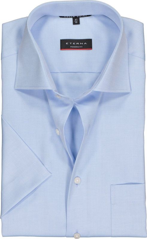 ETERNA - Heren Overhemd - Lichtblauw - Katoen - Modern Fit