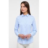 Blouse - Gestreept - Satijn - Lange Mouw - Normale Pasvorm