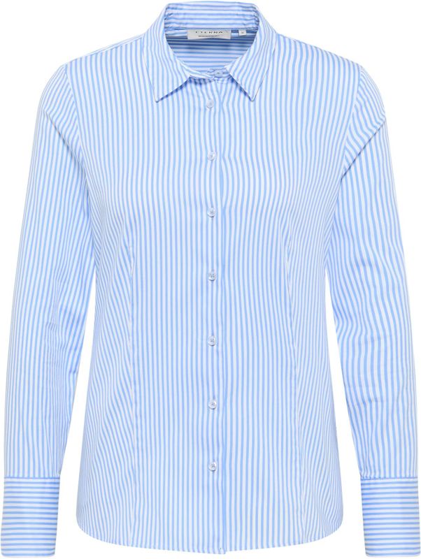 Blouse - Gestreept - Satijn - Lange Mouw - Normale Pasvorm