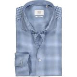 ETERNA - 1863 - Overhemd - Blauw met Wit Geruit - Modern Fit - Premium 2-ply Twill