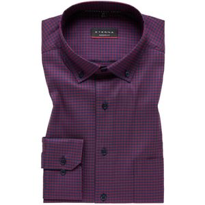 ETERNA modern fit overhemd, superstretch lyocell heren overhemd, rood geruit