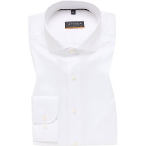 ETERNA - Slim Fit Overhemd - Wit - Strijkvriendelijk - Haifisch Kraag
