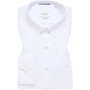 ETERNA - Comfort Fit Overhemd - Wit - Twill - Strijkvrij