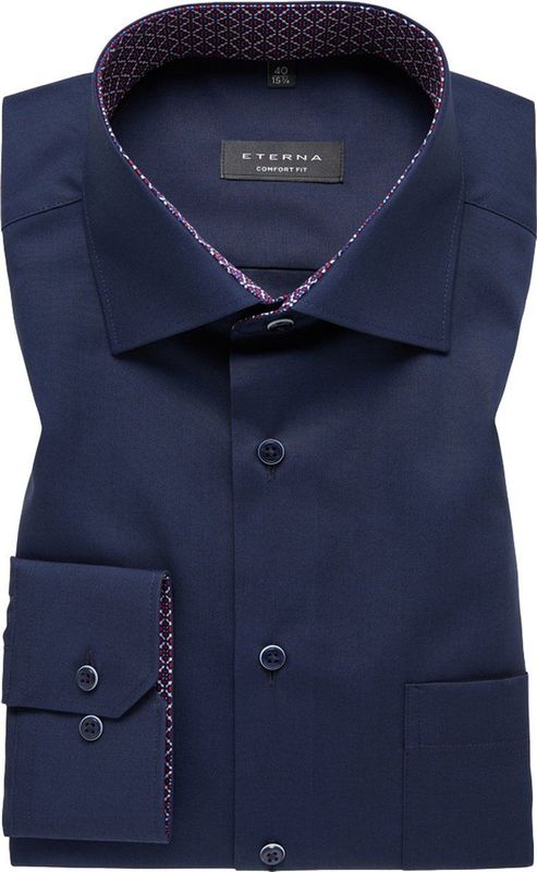 ETERNA - Oxford - Overhemd - Donkerblauw - Strijkvrij - Boordmaat 48