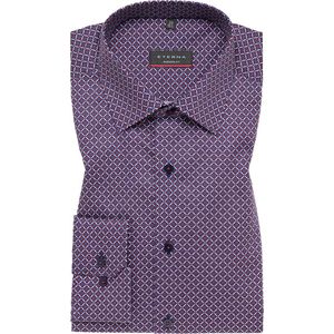 ETERNA modern fit overhemd overhemd, twill, rood, wit en blauw dessin