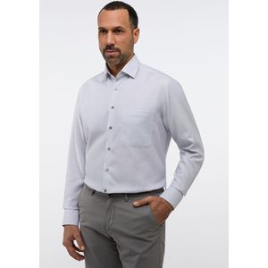 ETERNA comfort fit overhemd - structuur - grijs - Strijkvrij - Boordmaat: 42