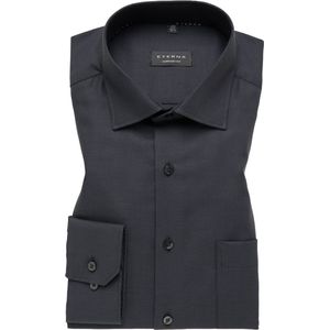 ETERNA - Comfort Fit Overhemd - Antraciet Grijs - 100% Katoen - Strijkvrij
