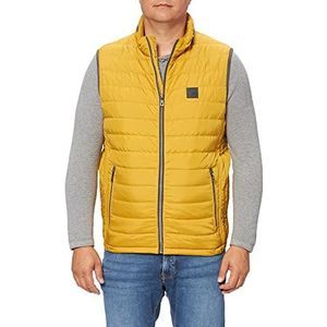 bugatti Sportkleding voor heren, licht gewatteerd vest met ritssluiting, geel, 46