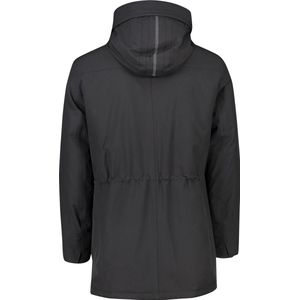 Bugatti winterjas zwart geprint rits + knoop wijde fit