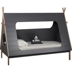 Möbilia bed | kinderbed in tentvorm | B 215 x D 105 x H 165 cm | grijs / natuur - meerkleurig Multi-materiaal 12020015