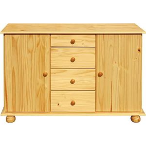 LaNatura Commode, massief grenen, natuur, gelakt, normaal