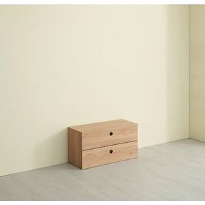 Möbilia-ladeblok | MDF in acacialook | voor model 12020048 + 12020049 | B 80 x D 32 x H 44 cm | naturel | 12020050 | REGAL-serie - beige Vervaardigd hout 12020050