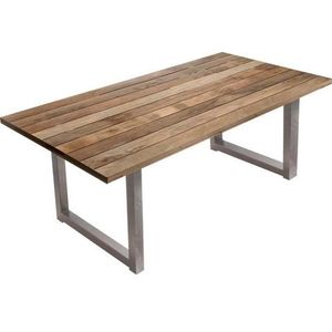 Möbilia tafel 180x100 cm | blad spar/fir | B 180 x D 100 x H 77 cm | natuur - beige Multi-materiaal 25020004