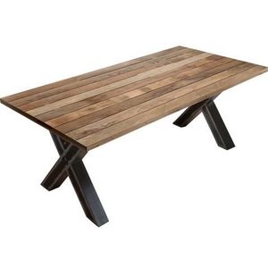 Möbilia tafel 240x100 cm | blad vuren/beuk | B 240 x D 100 x H 77 cm | natuur - beige Multi-materiaal 25020014