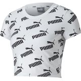 PUMA - Amplified AOP Fitted Tee - Dames Shirt - Puma White - Katoen 95% - Elastaan 5%