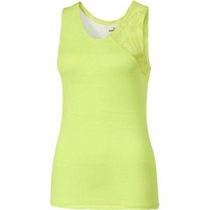 PUMA - Studio Graphic Mesh Tank - Dames Sporttop - Sunny Lime - Polyestermix