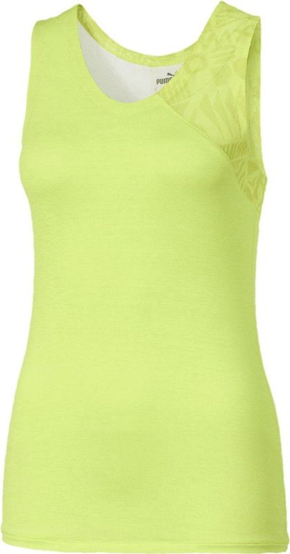 PUMA - Studio Graphic Mesh Tank - Dames Sporttop - Sunny Lime - Polyestermix