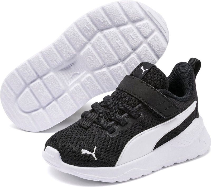 PUMA - Anzarun Lite - Sportschoenen - Zwart/Wit - Bovenwerk van Mesh