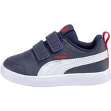 PUMA Courtflex V2 V Inf uniseks-baby Sneaker Low top, PEACOAT-HIGH RISK RED, 23 EU