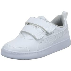 PUMA Courtflex V2 V Inf uniseks-baby Sneaker Low top, PUMA WHITE-GRAY VIOLET, 24 EU