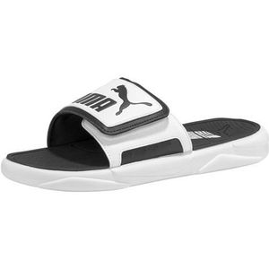 PUMA Royalcat Comfort douche- en badslippers voor volwassenen, uniseks, Puma White Puma Black, 39 EU